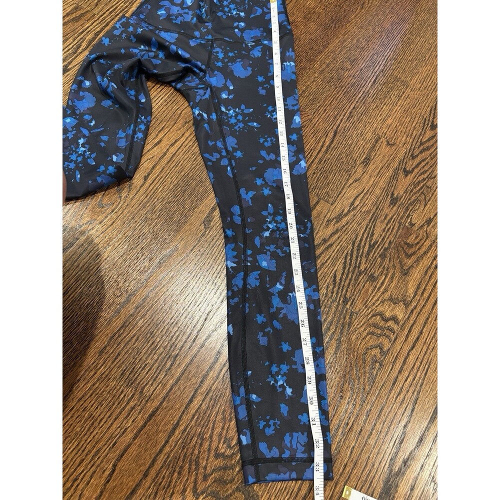 Lululemon Wunder Train High Rise Leggings Size 4 Blue Floral Athletic Yoga Pants - Picture 4 of 8
